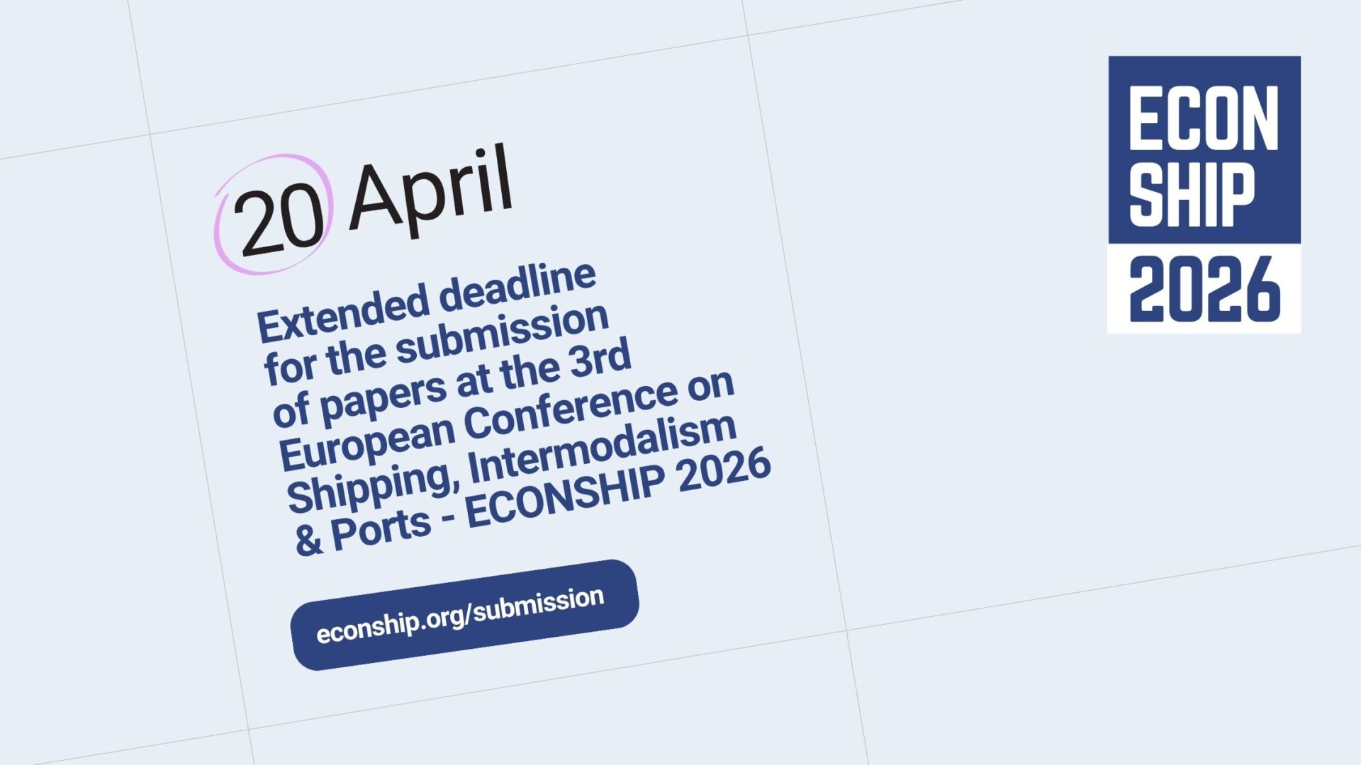 ECONSHIP 2026 Extends Call for Papers Deadline to 20 April 2026
